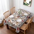 thumbnail image 1 of Orange Red Leaf Table Cloth Waterproof Tablecloths, Vintage Farmhouse Boho Pastoral Tribal Tablecloth Dining Table Cover for Kitchen Party Tabletop Outdoor, Rectangle Tablecloth 52x70 Inch, 1 of 9
