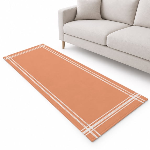 Orange Red Runner Rug 2'x6', Soft Mat Non-Slip Silicone Backing Machine ...