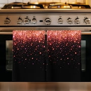 Orange Red Sparkles Kitchen Towels Set of 1, Black Gradient Glitter Modern Simple Absorbent Dish Towels for Kitchen, Microfiber Hand Towel, Quick Drying Tea Towel for Cleaning Decorative Dishcloths