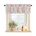 thumbnail image 1 of Orange Red Spring Floral Curtain Valance for Windows/Living Room/Kitchen/Bathroom/Café, Short Rod Pocket Tier Curtain Window Panel Vintage Botanical Colorful Elegant Topper Curtain 42''x18'', 1 of 6