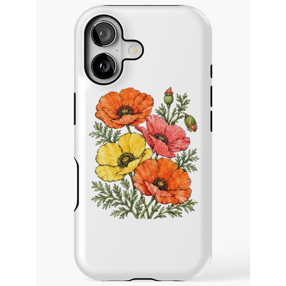 Yellow Models Pic Orange, Red and Yellow Poppy Bouquet Tough Case for Apple iPhone ...
