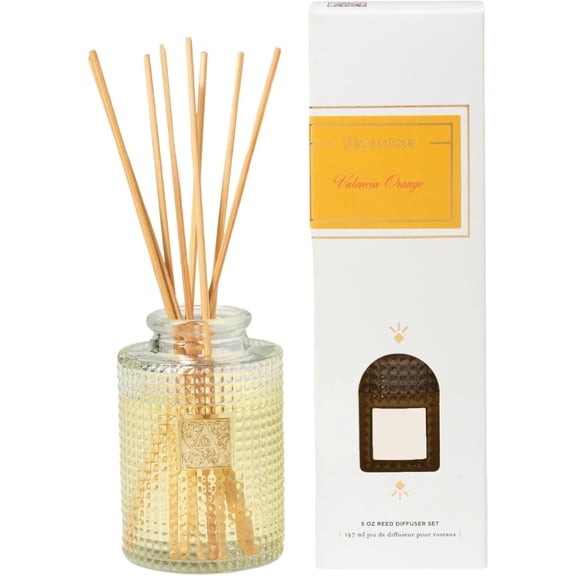 Orange Reed Diffuser Gift Set Textured Glass Bottle