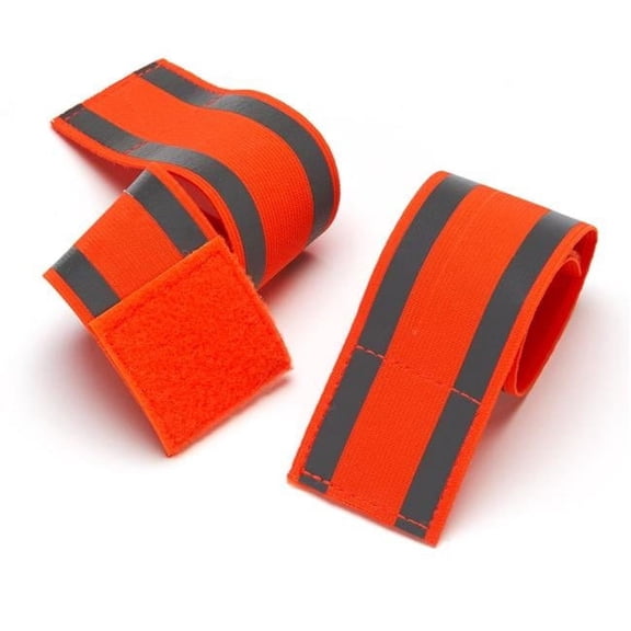 Orange Reflective Bands for Running, Walking & Safety - Set of 2