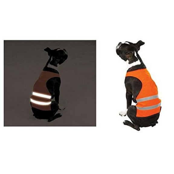 Orange Reflective Dog Safety Vest Camp, Hunt, Night Walks Bright! Visibility!(Small Safety Orange)