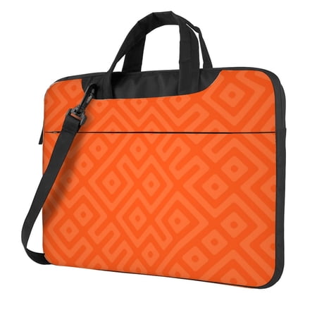 Orange Repeating Abstraction Laptop Bag, 13 inch Laptop or Tablet, Business Casual Laptop Bag