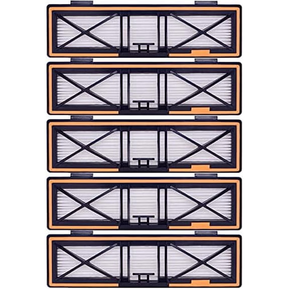 Orange Replacement H13 HEPA Filters Compatible with Neato D10, D9, D8, D7, D6, D5, D4, D3, Robotic Vacuum Cleaners, 5-Pack.