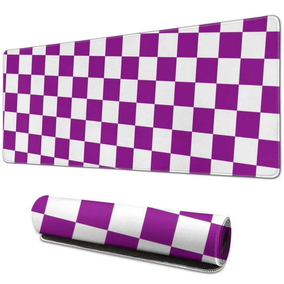 Orange Retro Chess Board Desk Mat - Gaming Mouse Pad with Non-Slip Base & Durable Stitched Edges, Extra Large for Office, Computer, Keyboard - 31.5x11.8in.