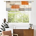 thumbnail image 1 of Orange Retro Valance Curtains for Living Room, Abstract Geometric Pattern Semi Sheer Kitchen Valances for Windows, Rod Pocket Short Window Treatment Decor, 52x18, 1 of 6