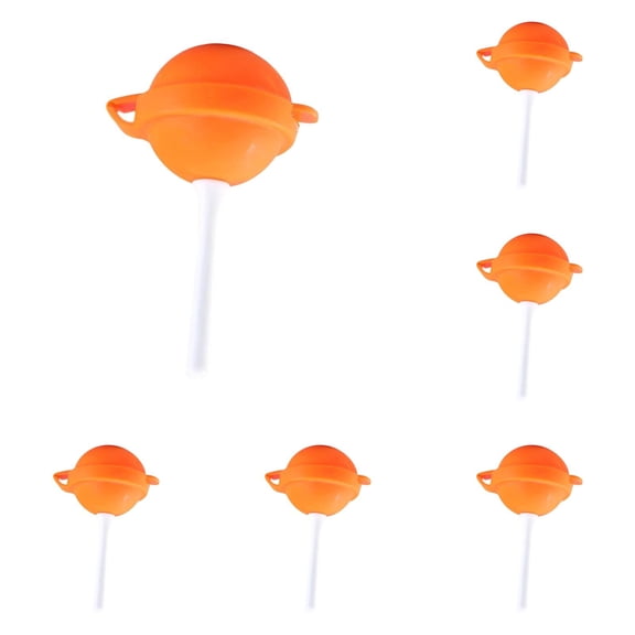 Orange Reusable Lollipop Ice Pop Molds, Easy Release Silicone Ice Maker, 6-pack