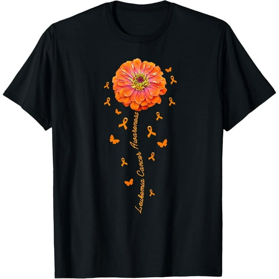Orange Ribbon Flower Leukemia Awareness Blood Cancer - Women T-Shirt