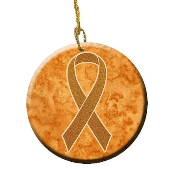 Orange Ribbon Leukemia Awareness Ceramic Ornament