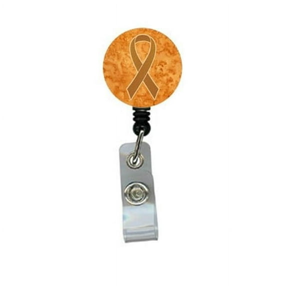 Orange Ribbon Leukemia Awareness Retractable Badge Reel