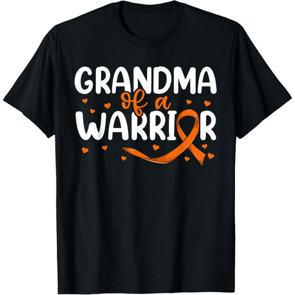 Orange Ribbon Leukemia Grandkids Shirt, Grandma Of A Warrior T-Shirt