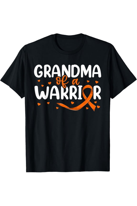 Orange Ribbon Leukemia Grandkids Shirt, Grandma Of A Warrior T-Shirt
