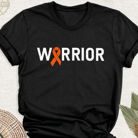 Orange Ribbon Leukemia Warrior Support Squad Ney Cancer Awareness Fighter T-Shirt