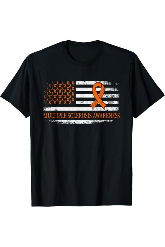 Orange Ribbon MS - Multible Sclerosis Awareness T-Shirt