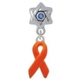 thumbnail image 1 of Orange Ribbon - Star of David with Blue Crystal Charm Bead, 1 of 1