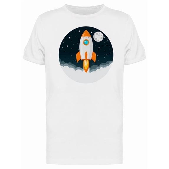 Orange Rocket At Night Tee Men's -Image by Shutterstock