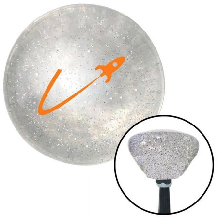 Orange Rocketship Flying Clear Retro Metal Flake Shift Knob with M16 x 1.5 Insert