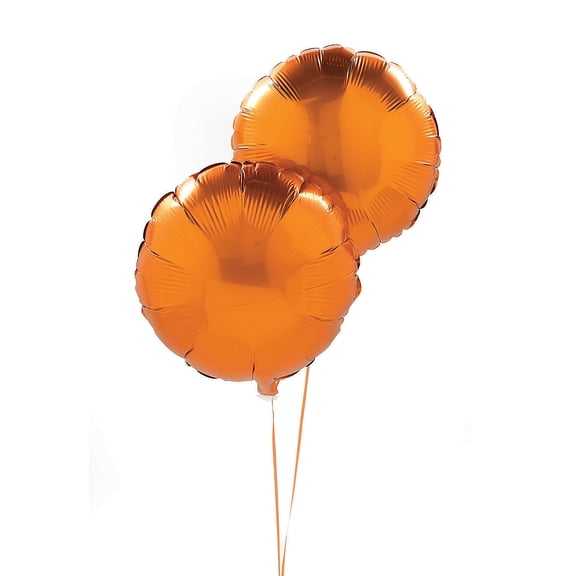 Orange Round Mylar Balloon (2Pc) - Party Decor - 2 Pieces