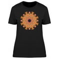 thumbnail image 1 of Orange Round Ornamented Mandala T-Shirt Women -Image by Shutterstock, Female Medium, 1 of 2