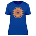thumbnail image 1 of Orange Round Ornamented Mandala T-Shirt Women -Image by Shutterstock, Female x-Large, 1 of 2