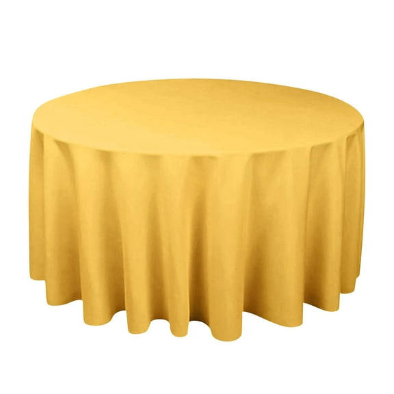 Orange Round Tablecloths 55.1 Inch - Linen Polyester Fabric Washable Table Cloth Cover for Wedding Reception Banquet Birthday Party