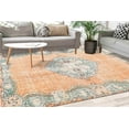 thumbnail image 1 of Orange Rug, Floral Pattern Rug, Medallion Rug, Antique Style Rug, Turkish Rug, Runner Rug, Stair Rug, Machine Washable Rug, Home Decor, 2.6'x6.5' - 80x200 cm, 1 of 8
