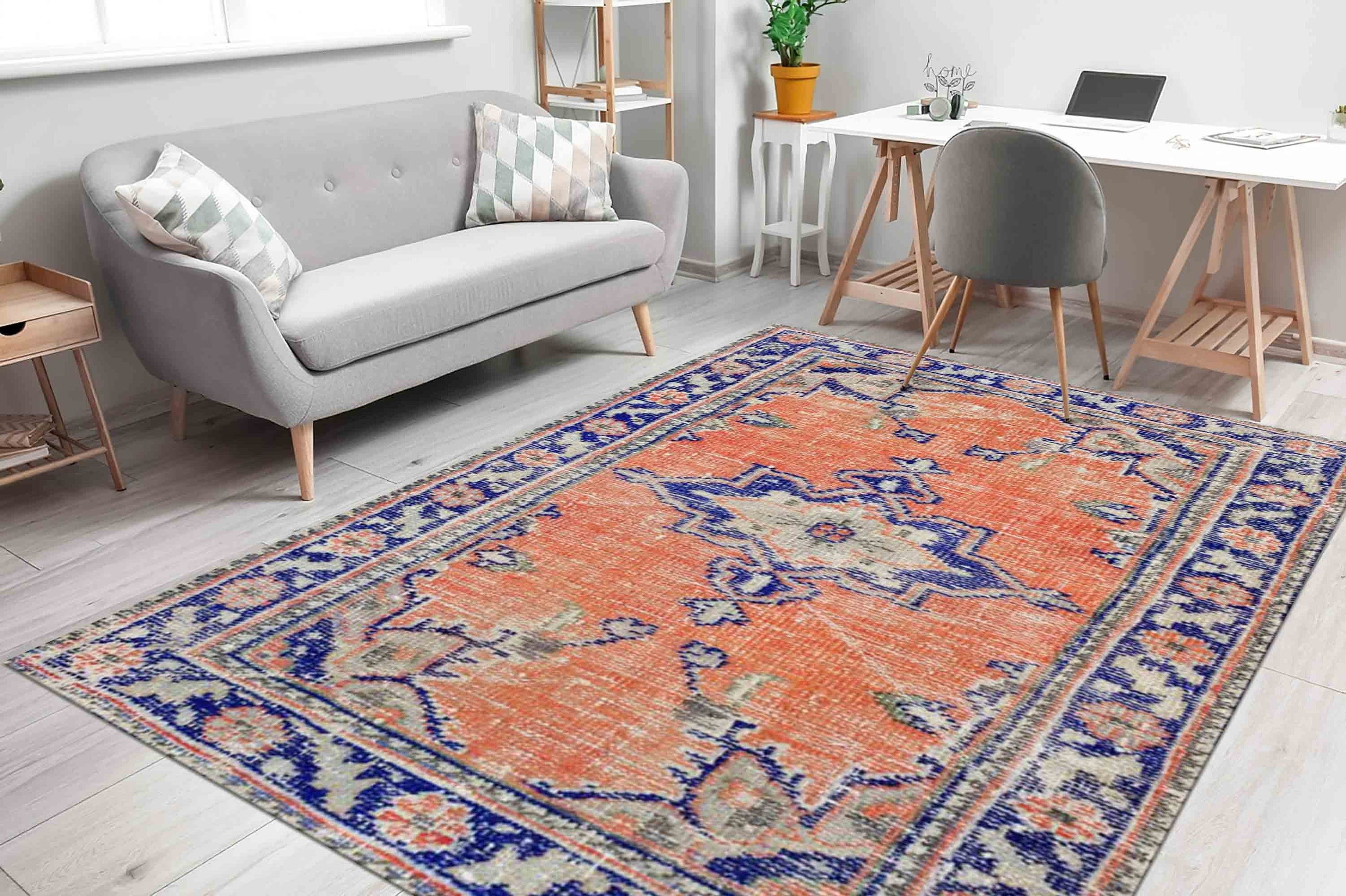 Orange Rug, Medallion Rug, Ethnic Pattern Rug, Luxury Rug, Turkish Rug ...