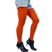 Orange Rust Opaque Tights Plus Size for Women - from XL to 5XL