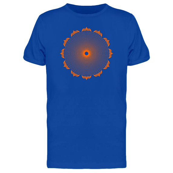 Orange Sacred Circle Mandala Tee Men's -Image by Shutterstock