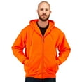 thumbnail image 1 of Orange Safety Full Zip High Visibility Thick Fleece Hooded Sweatshirt Hunting Jackett, M, Blaze Orange, 1 of 9