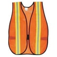 thumbnail image 1 of Orange Safety Vest, 2 In. Reflective Strips, Polyester, Side Straps, One Size | Bundle of 5 Each, 1 of 2