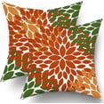 thumbnail image 1 of Orange Sage Green Pillow Covers 20x20 in Dahlias Flowers Fall Decor Thanksgiving Autumn Decorative Couch Pillow Cases Set of 2 Home Decor for Living Room Bedroom Bed Cushion Outdoor, 1 of 6