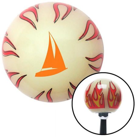 Orange Sail Boat Ivory Flame Shift Knob with M16 x 1.5 Insert Shifter Auto Manual Brody