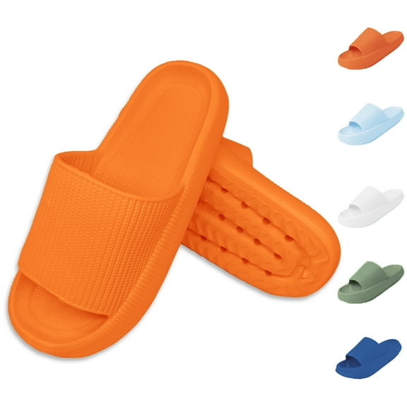 Orange Sandals for Women and Men,Non-Slip Bathroom Shower Sandals,Soft and Thick Sole Cloud Slippers