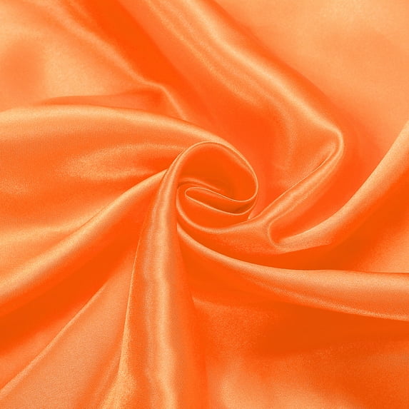 Orange Satin Fabric by the Yard, 2 Yards 60" Wide Silky Satin Fabric Solid Satin Cloth Fabric for Bridal Dress Wedding Decorations Crafts Sewing