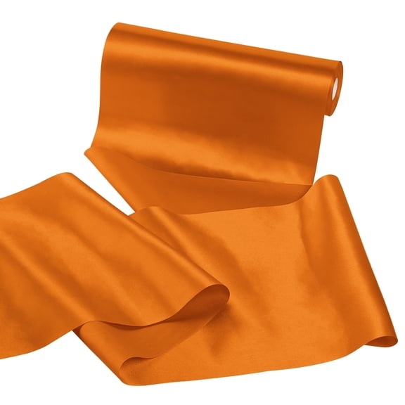 THEGLY Orange Satin Ribbon 12 Inch 25 Yards Fabric Large Silk Ribbon for Gift Wrapping Cutting Ceremony Kit Grand Opening Chair Sash Table Hair Car Bows Sewing Craft