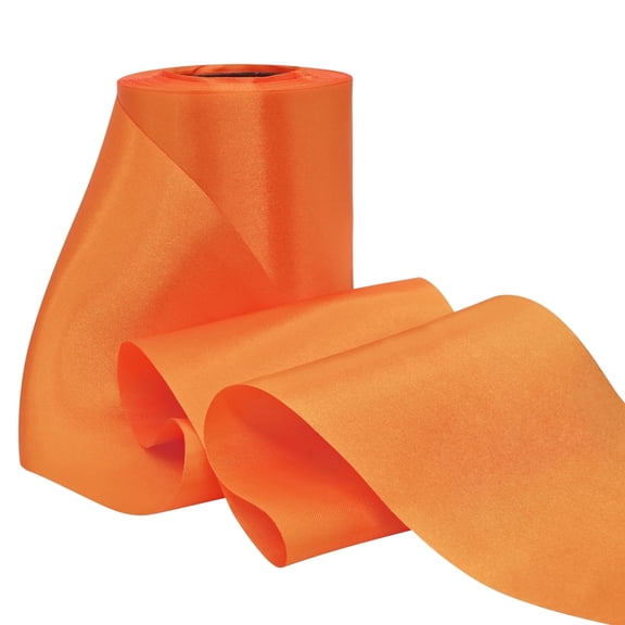 THEGLY Orange Satin Ribbon 4 Inch 25 Yards Fabric Large Silk Ribbon for Gift Wrapping Opening Chair Sash Table Hair Car Bows Sewing Craft