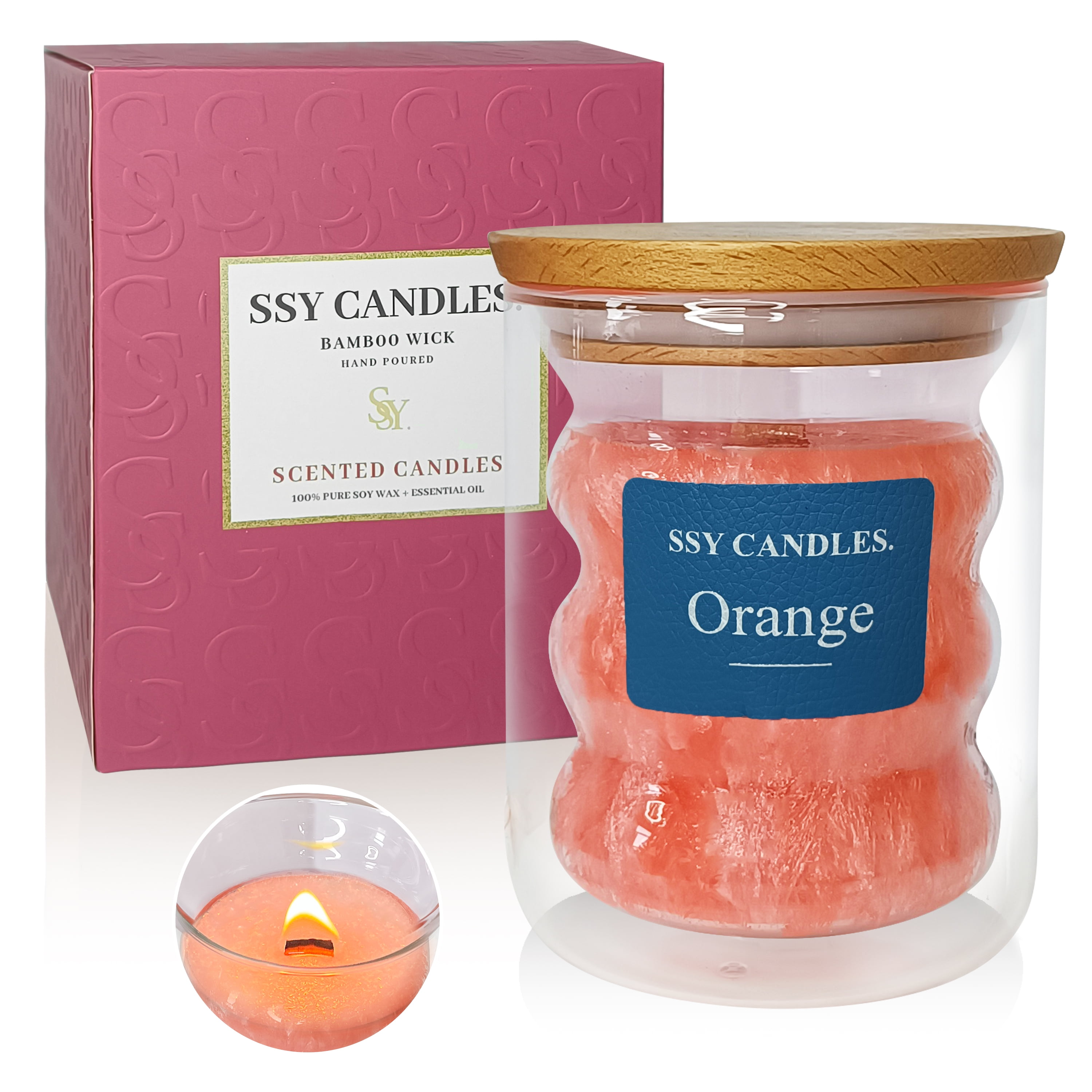 Orange Scented Candles for Home Jar Candles 8.4 oz Burn Time 50+H