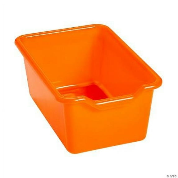 Orange Scoop-Front Storage Bins, Classroom, Educational, 10 Pieces