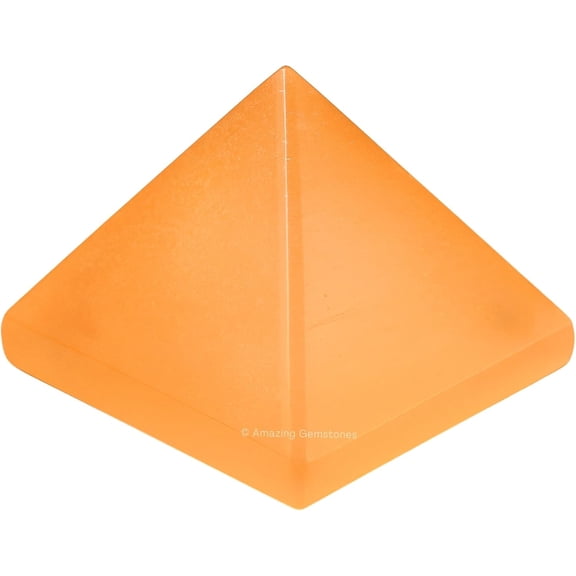 Orange Selenite Pyramid Crystal Healing Stones - 1.5" Inch