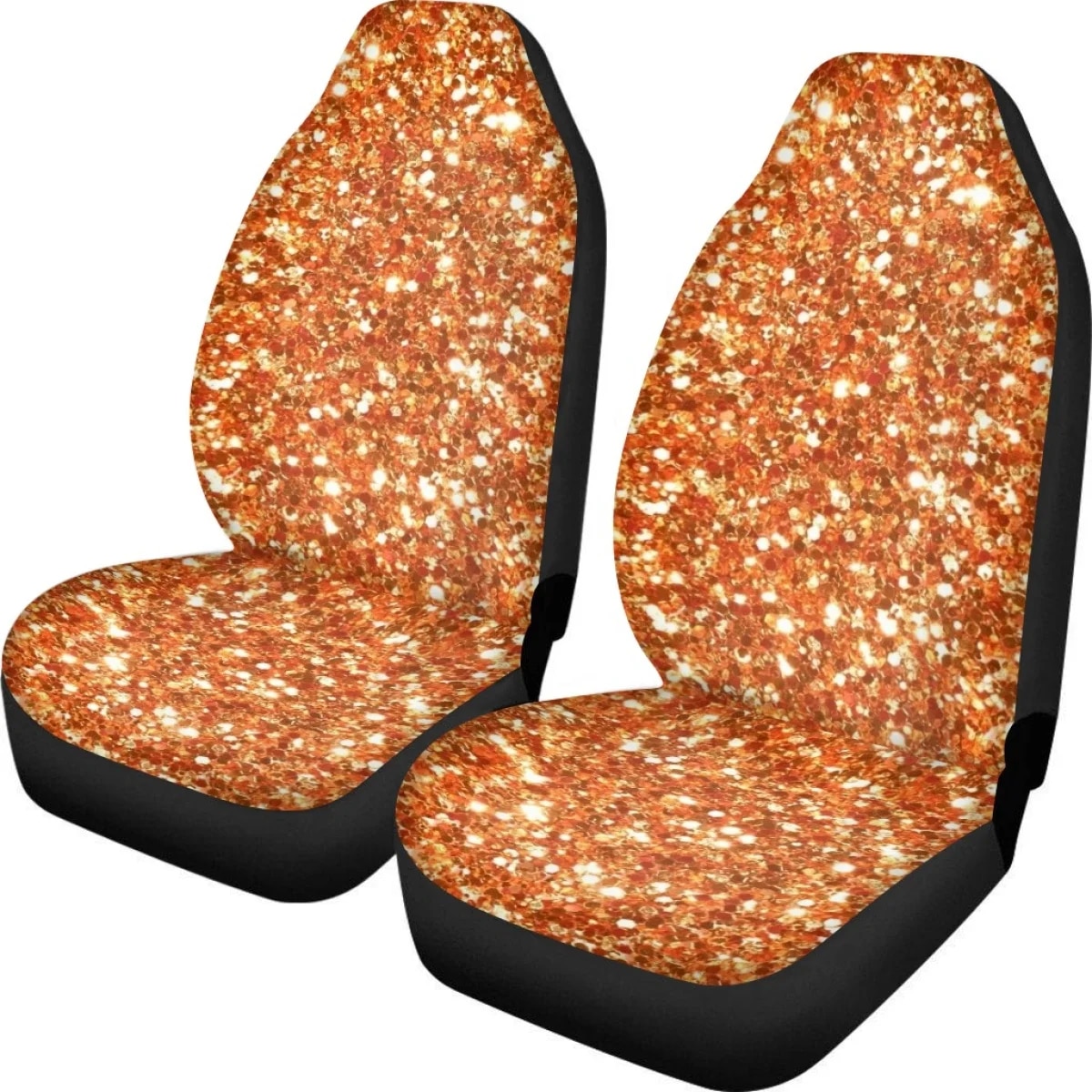 Orange Sequin Design Thin Glitter Car Seat CoversHeavyDuty Slip