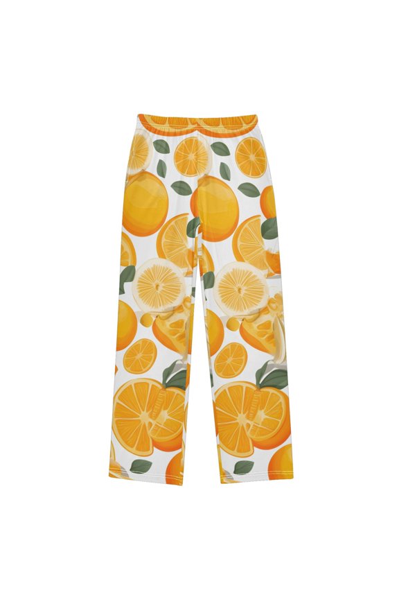 Orange Series Fruits Pajama Pants Soft Lightweight Lounge Pants Bottoms Sleep Pants Warm Comfy