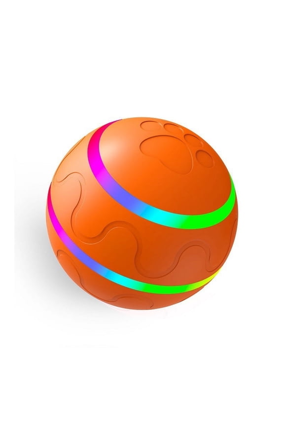 Orange Shaky Toy For Dogs, Interactive Dog Toy, Rechargeable Rolling Toy With Vibration, Led Lights, Two Play Modes For Exercise, Indoor And Outdoor Play
