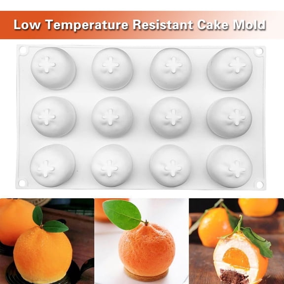 Orange Shape Cake Mold,Multi‑Compartment Orange‑Shaped Silicone Cake Molds,12-Cavity Orange Candy Mould,Non‑Stick Reusable Orange Chocolate Form,Multi‑Cavity Fruit Tray for Jelly,Pudding,Mousse