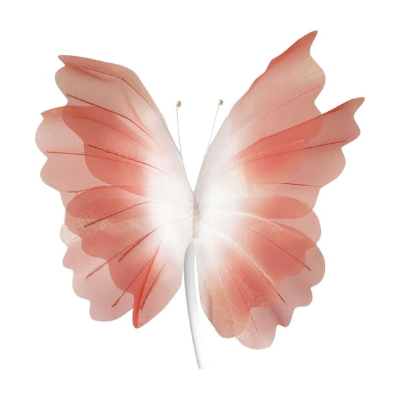 Orange Sheer Butterfly Floral Window Decoration For Wedding Festival Party Outdoor Courtyard Scene Styling Featuring Gradient Colored Butterfly 12 Inches