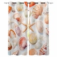 thumbnail image 1 of Orange Shells Coastal Kitchen Curtains Summer Beach Starfish Watercolor Cafe Short Curtains for Bathroom Blackout Window Curtain Small Window Treatment Drapes for Bedroom Living Room 27.5"x39"x2, 1 of 9