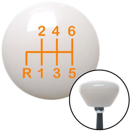 Orange Shift Pattern 21n White Retro Shift Knob with M16 x 1.5 Insert Shifter Auto