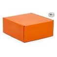 thumbnail image 1 of Orange Shipping Boxes 10x8x4 - 10 Pack Mailing Boxes, Corrugated Gift Boxes, Decorative Packaging Boxes, Reversible Matte Finish, 1 of 2